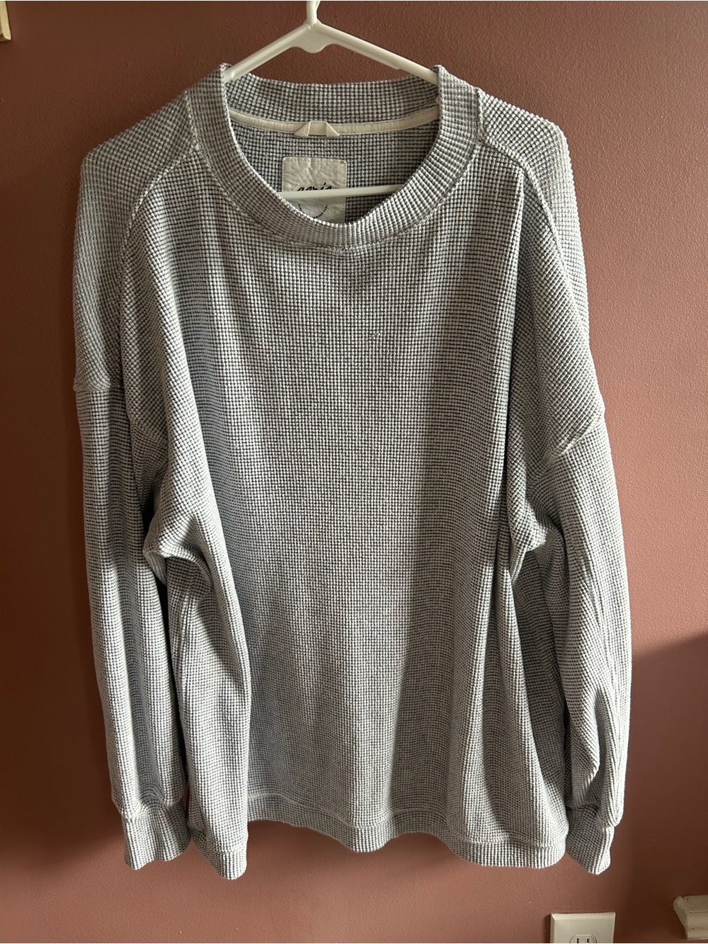 Women's aerie oversized Waffle Crewneck Sweater - Gray